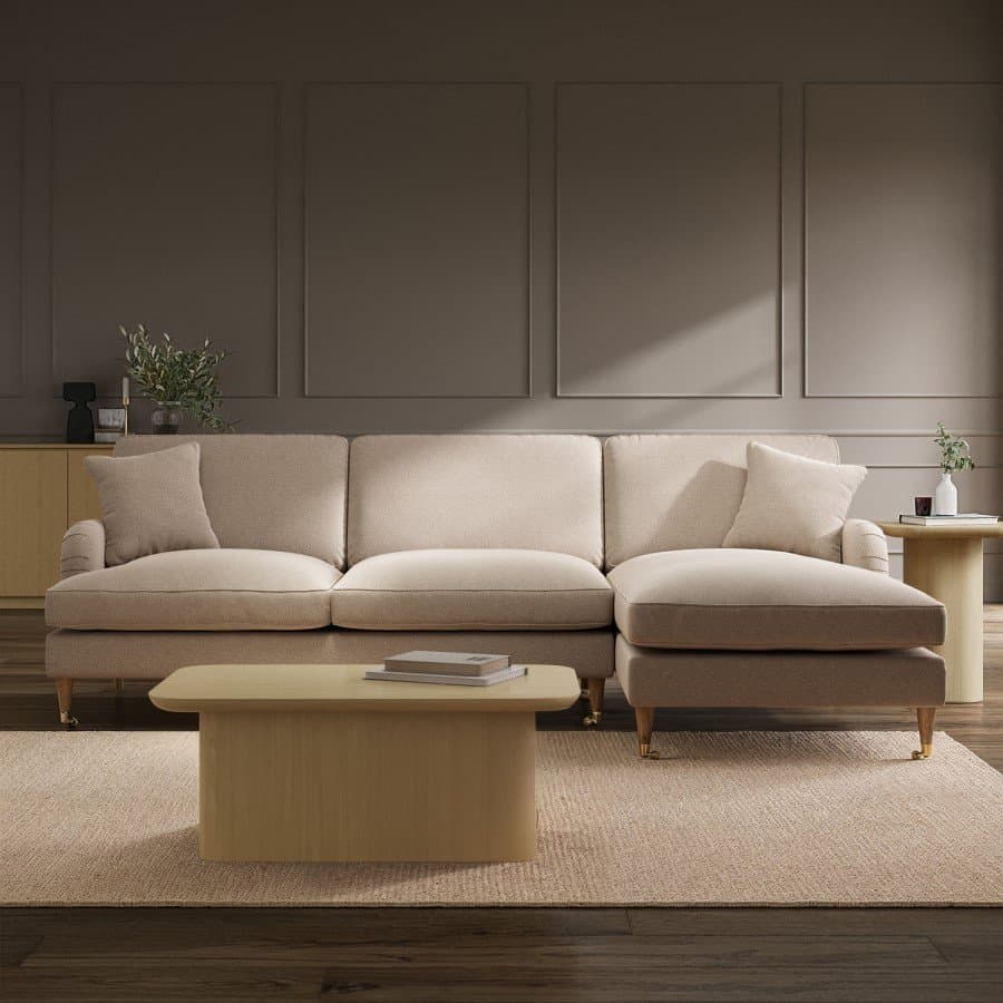 L Shaped Sofa in Velvet Right Hand Facing thumbnail 2