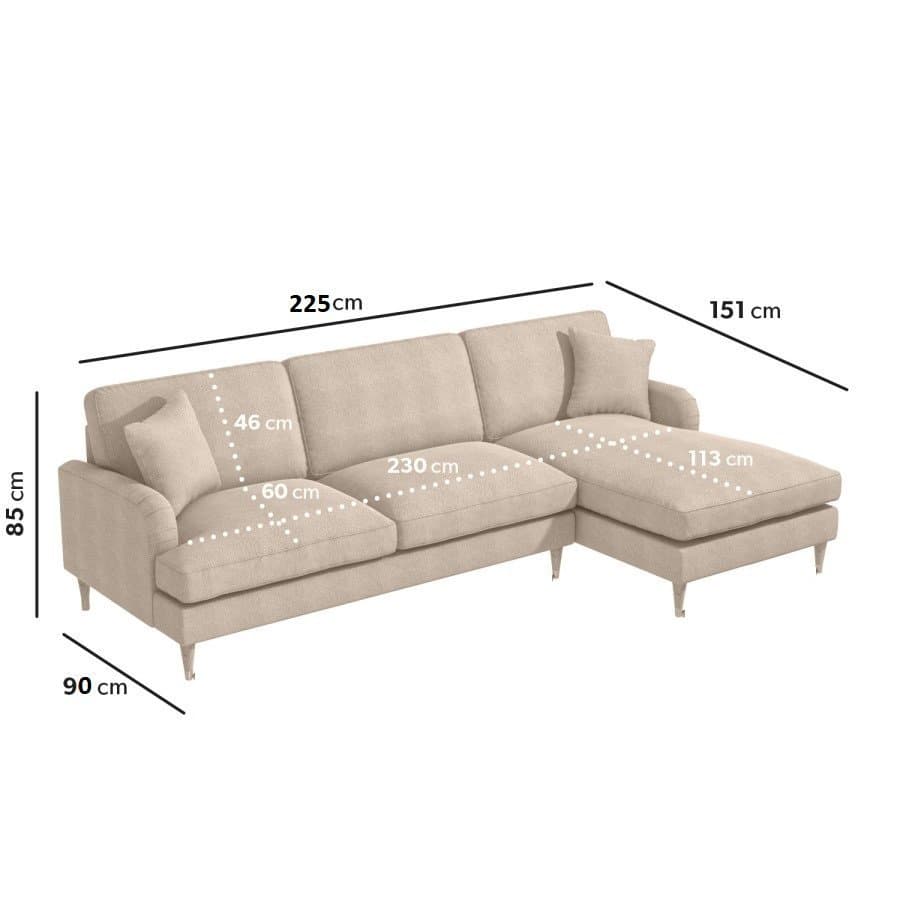 L Shaped Sofa in Velvet Right Hand Facing thumbnail 3