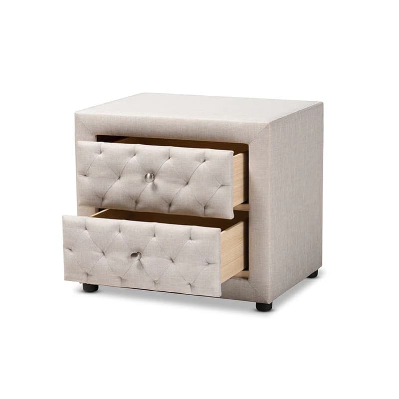 Lepine Grey Fabric Night Stand furniture product