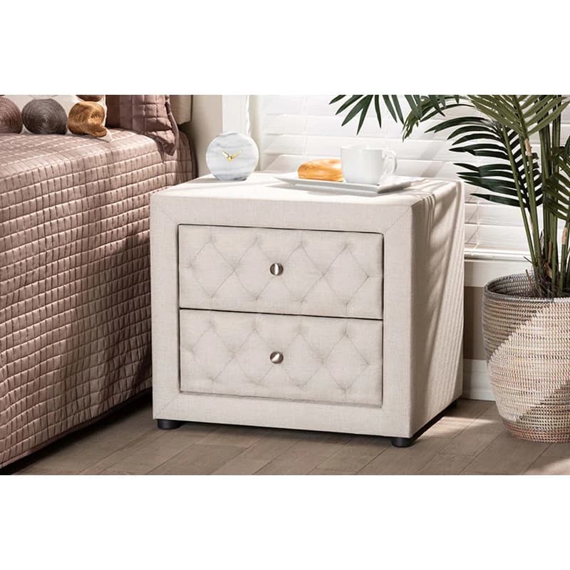 Lepine Grey Fabric Night Stand thumbnail 3