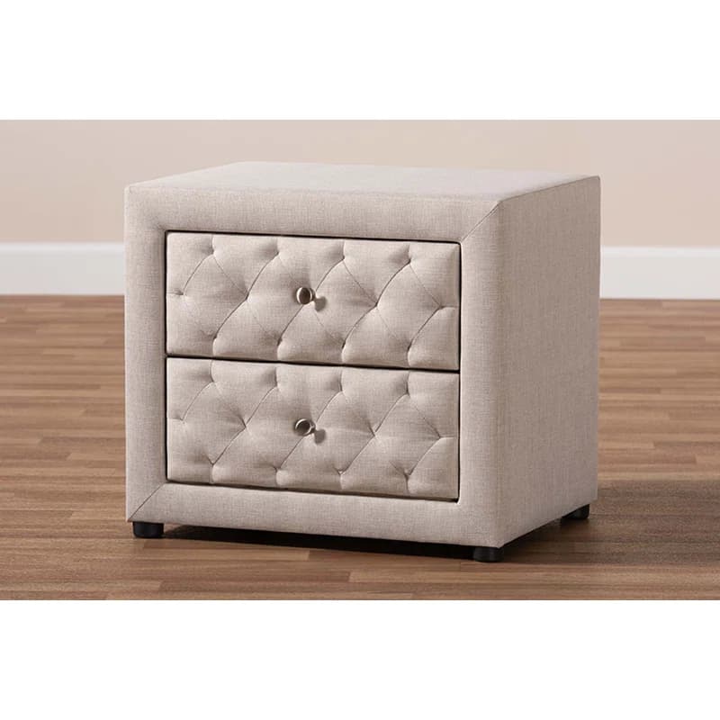 Lepine Grey Fabric Night Stand thumbnail 1