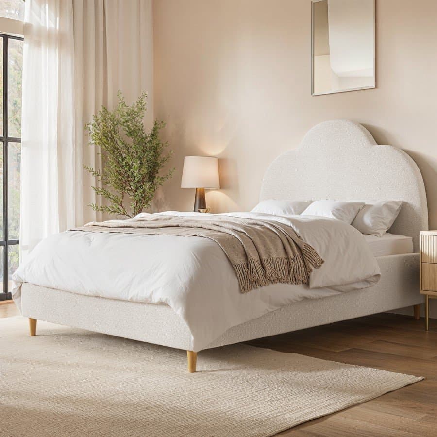 Linen Scalloped Headboard bed furniture product