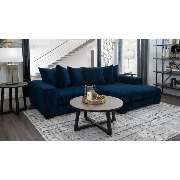 Luxe Corduroy Sectional Sofa thumbnail 2