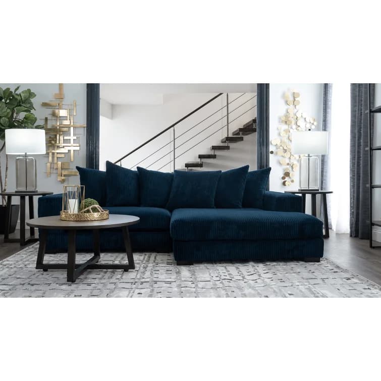 Luxe Corduroy Sectional Sofa thumbnail 1