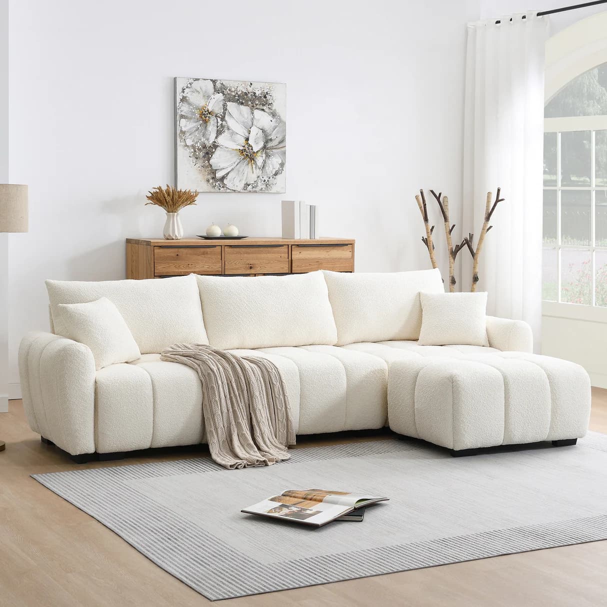 Plush Modular Boucle Sectional thumbnail 1