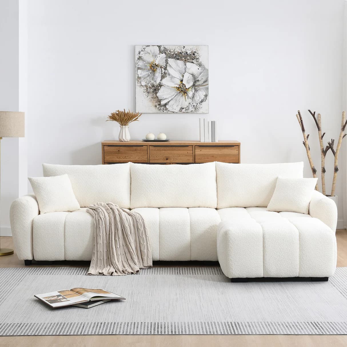 Plush Modular Boucle Sectional thumbnail 2