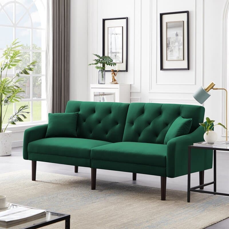 Malek Velvet Luxury Square Arm Sofa thumbnail 2