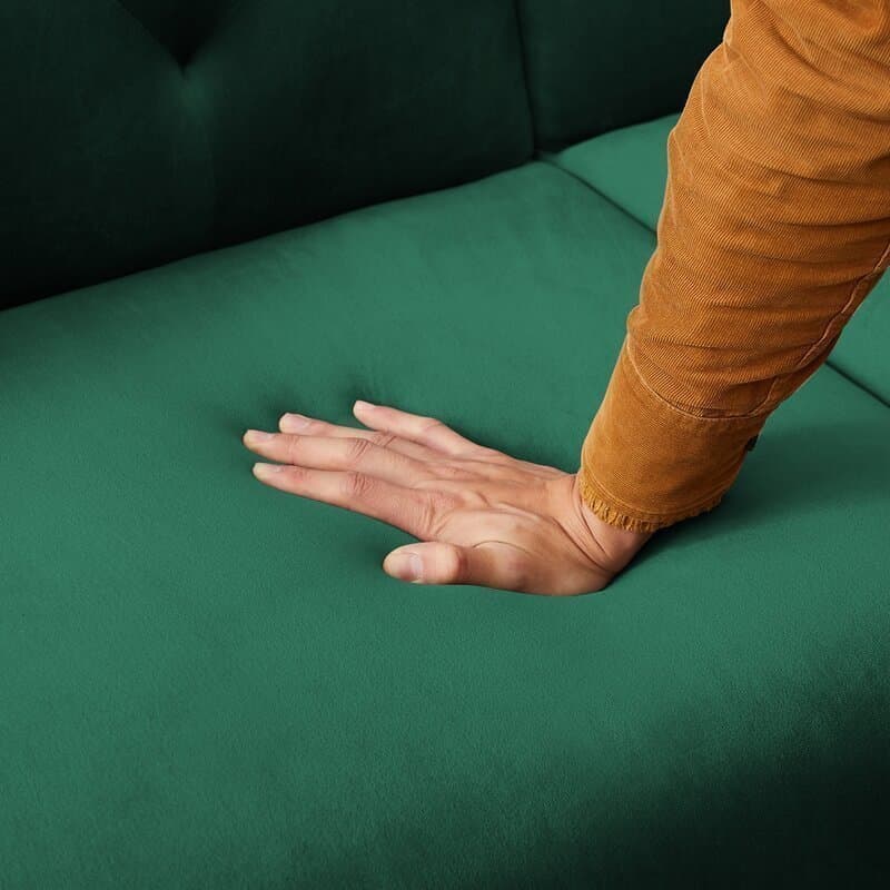 Malek Velvet Luxury Square Arm Sofa thumbnail 3