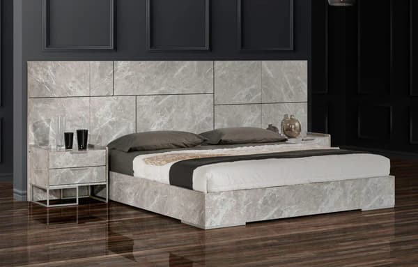 Marbella -Italian Modern Grey Bed thumbnail 2