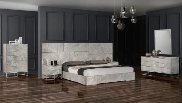 Marbella -Italian Modern Grey Bed thumbnail 3