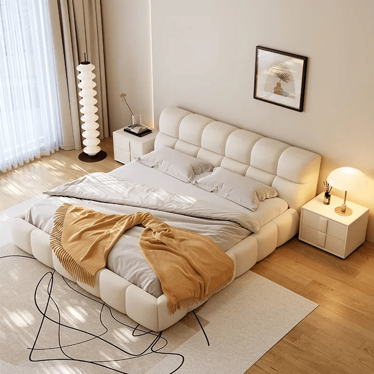 Master Bedroom Modern Fabric Bed furniture product