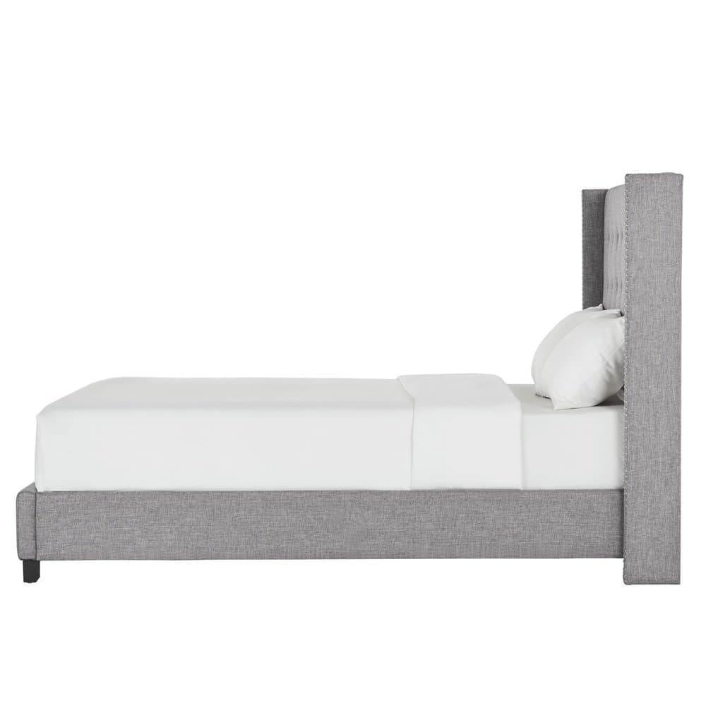 Melina Tufted Linen Wingback Bed thumbnail 9