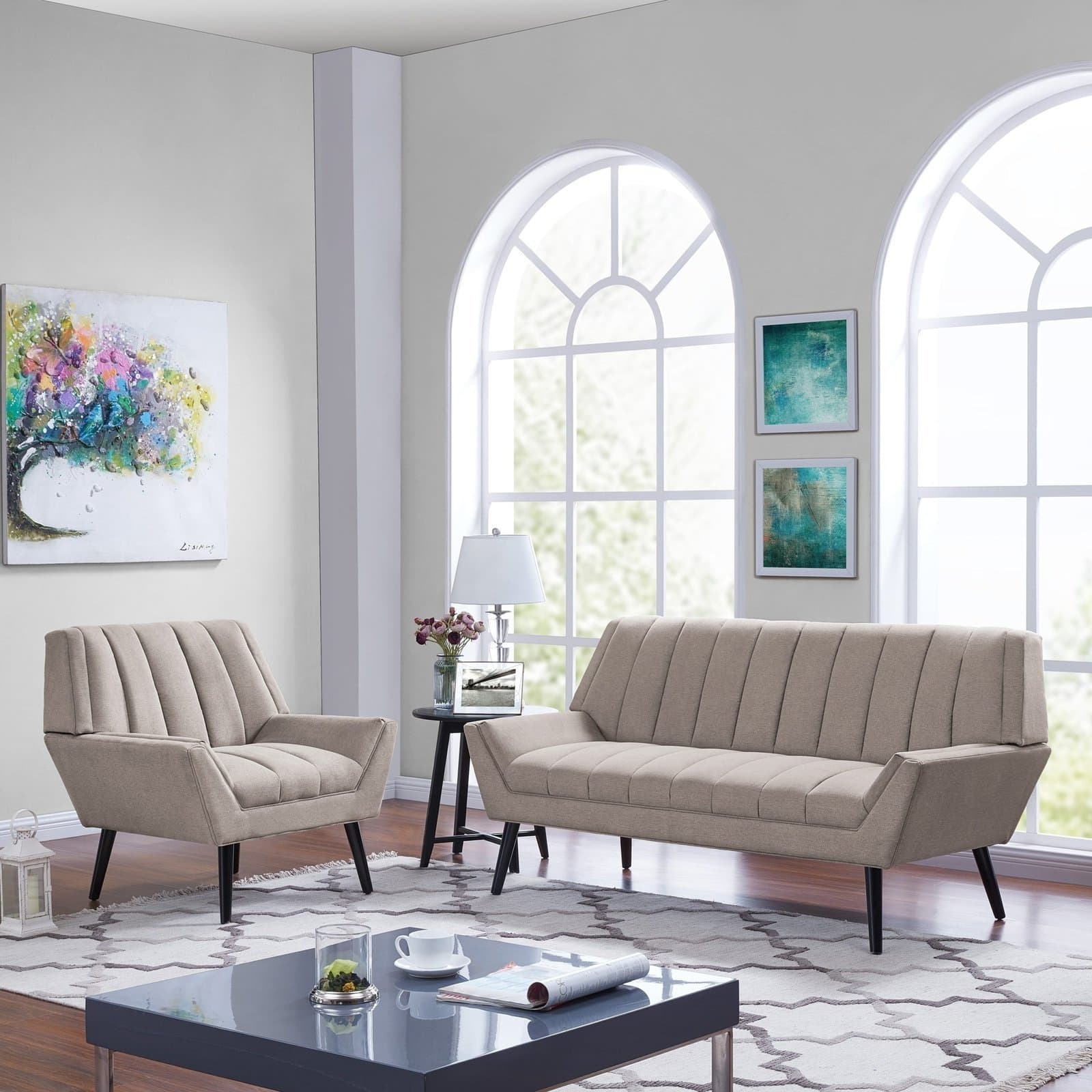 Mid-Century Modern Sofa and Arm Chair Set furniture product