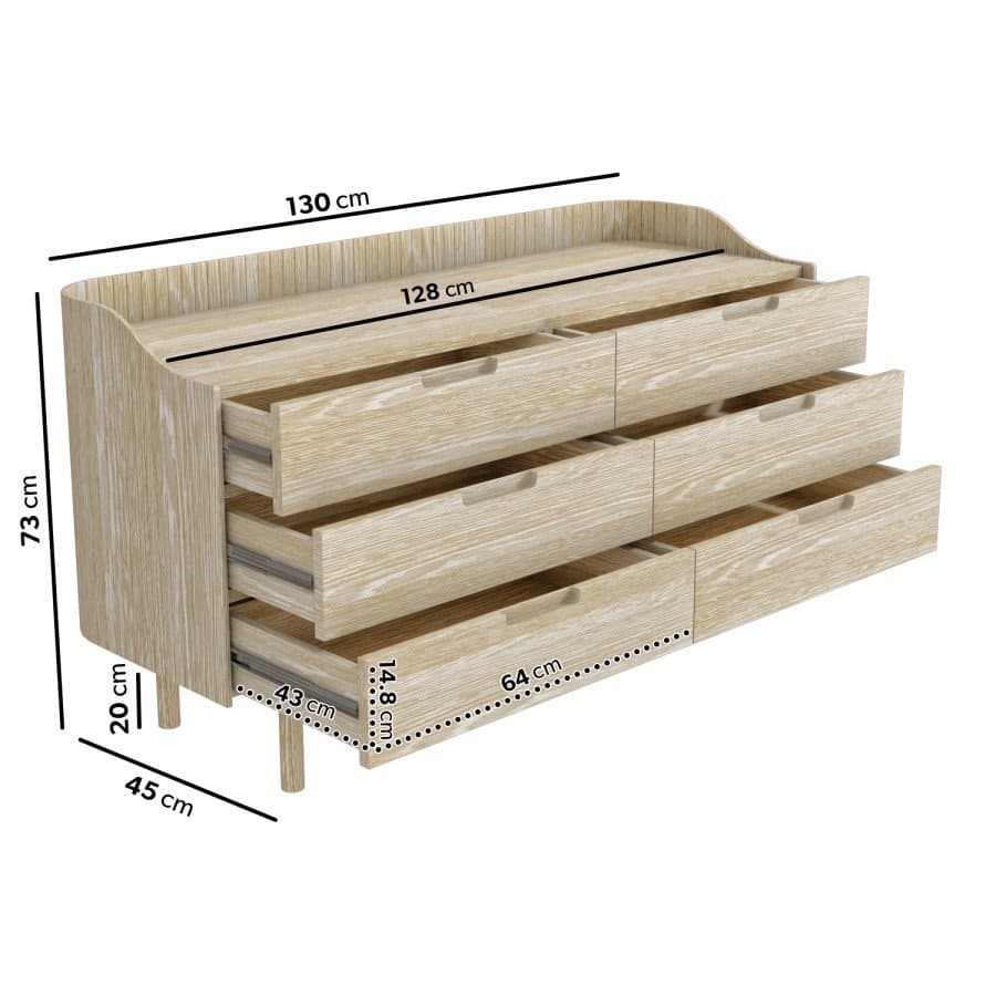 Mira 6-Drawer Modern Dresser thumbnail 3