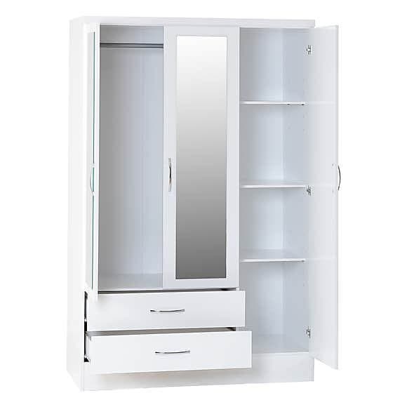 Nevada White Drawer Wardrobe thumbnail 1