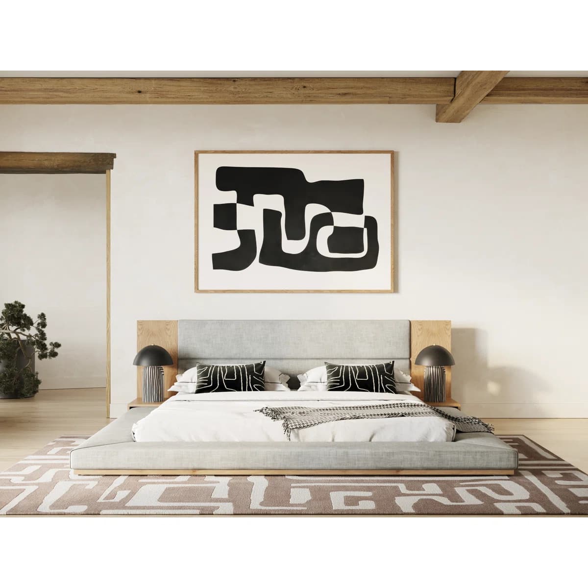 Oak Wood Luxury Bedroom Set thumbnail 4