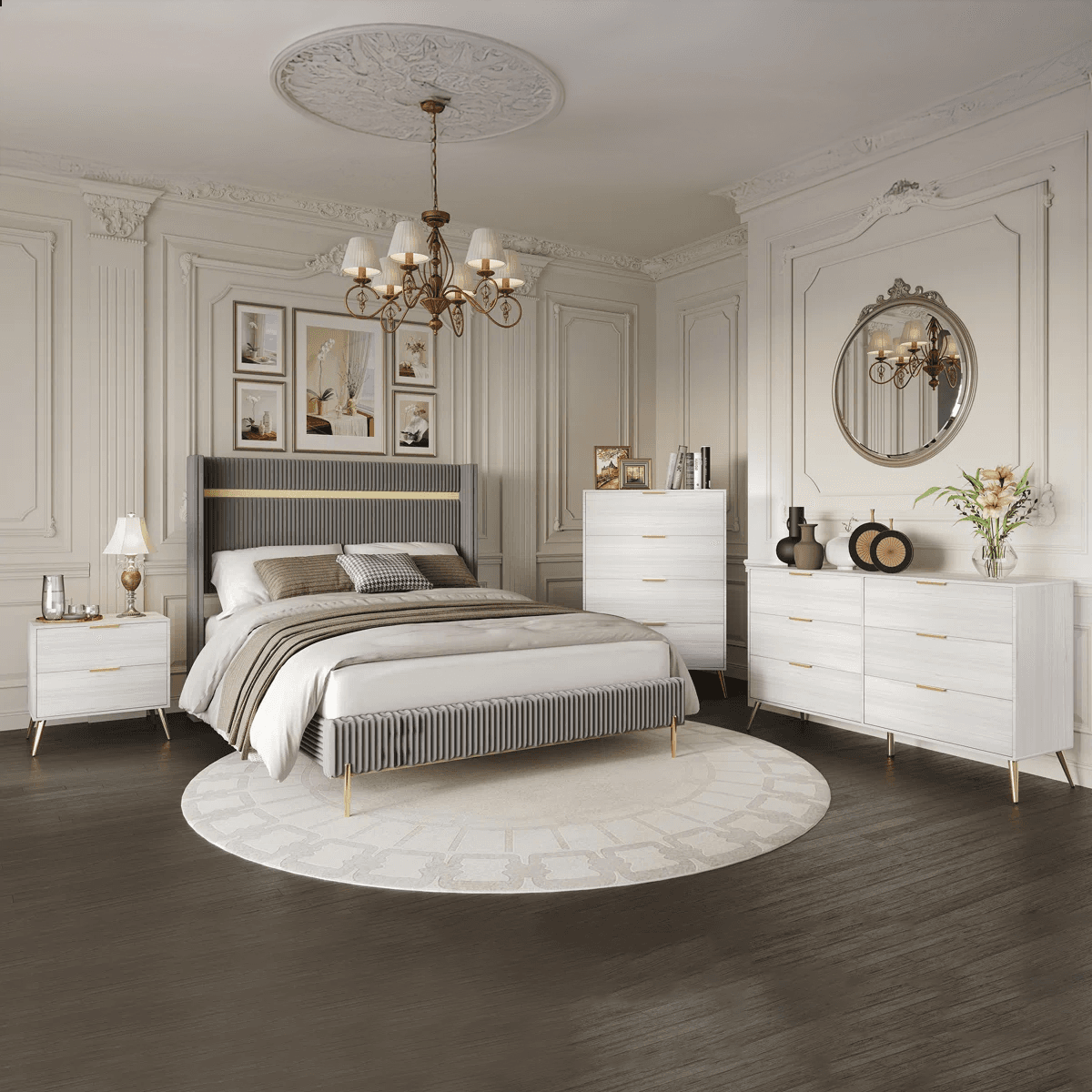 Anaika Corduroy 4-pieces Bedroom Set furniture product