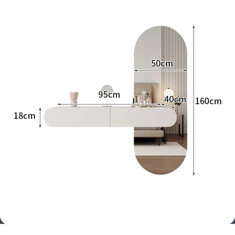 Oval Wall Mirror Dresser thumbnail 3