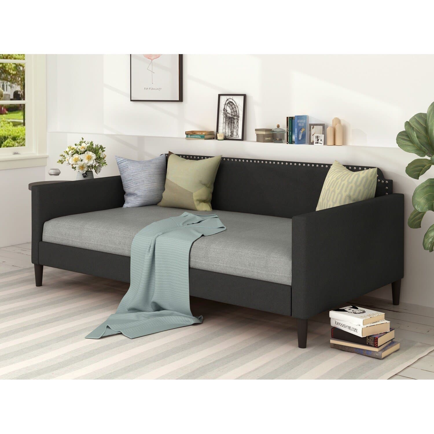 Polyester twin daybed, Gray thumbnail 2