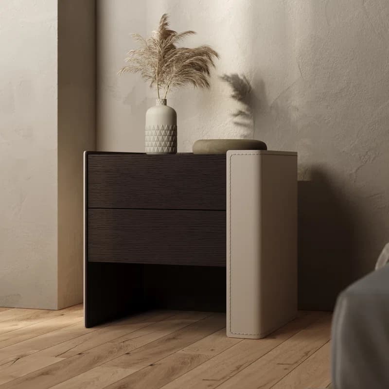 Zavior Home Furniture Leather Nightstand thumbnail 1