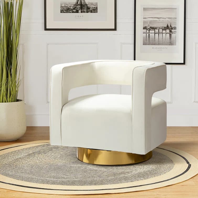 Posh Velvet Swivel Chair thumbnail 2