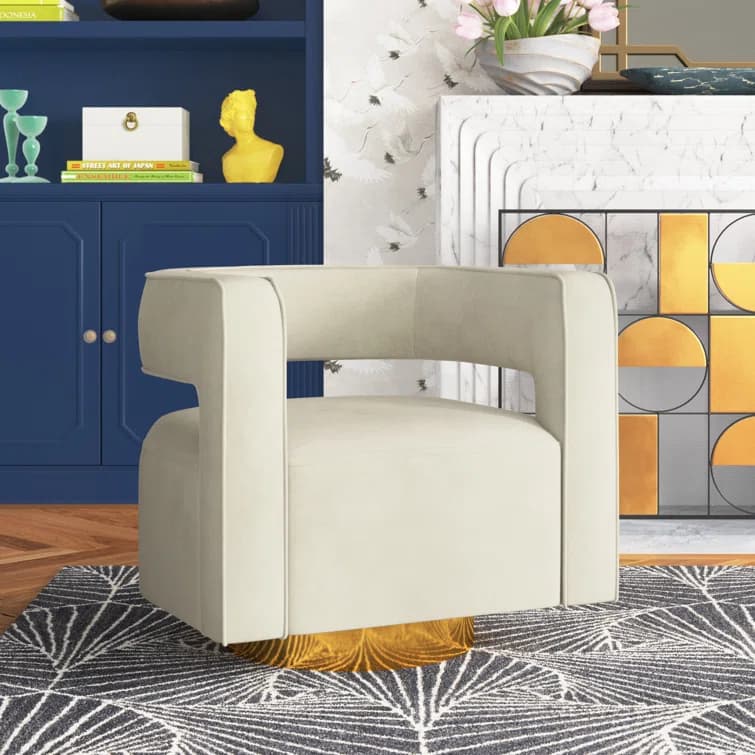 Posh Velvet Swivel Chair thumbnail 5