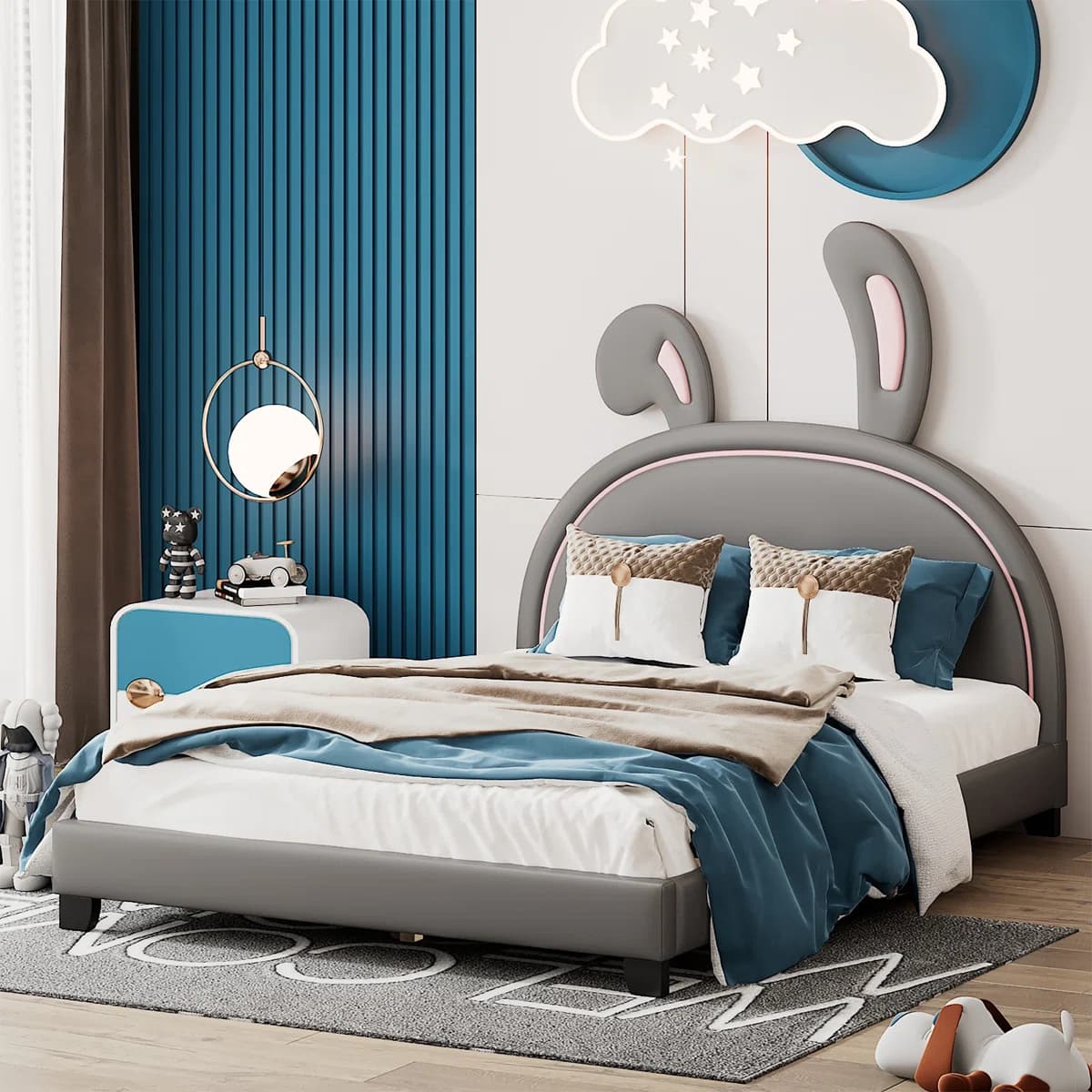 Rabbit Headboard Platform Bed furniture product