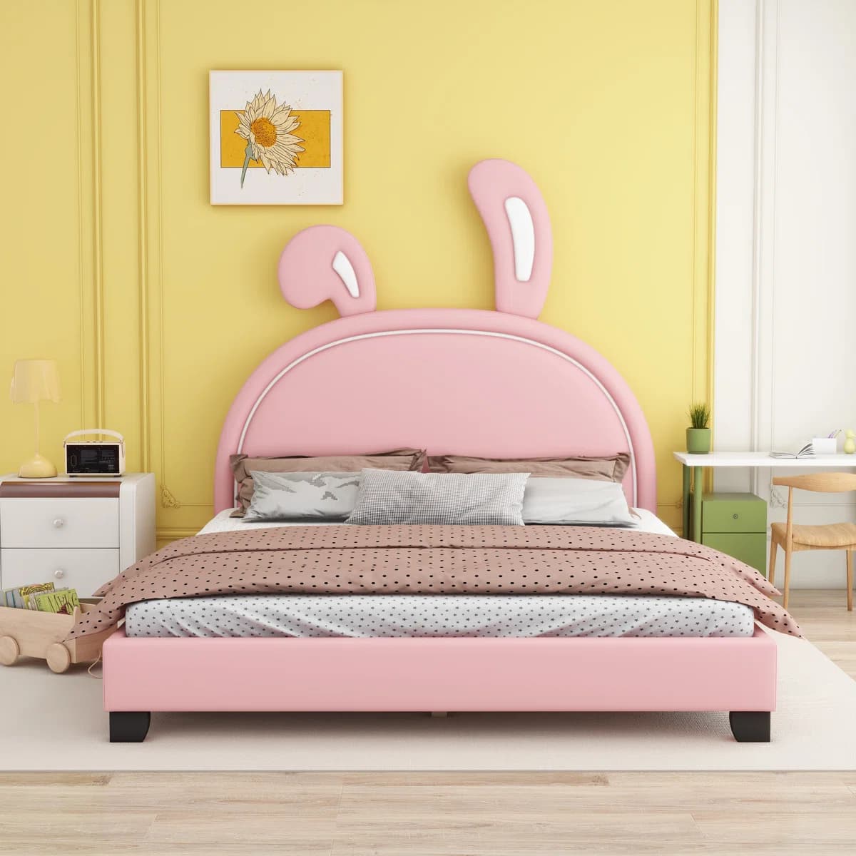 Rabbit Headboard Platform Bed thumbnail 2