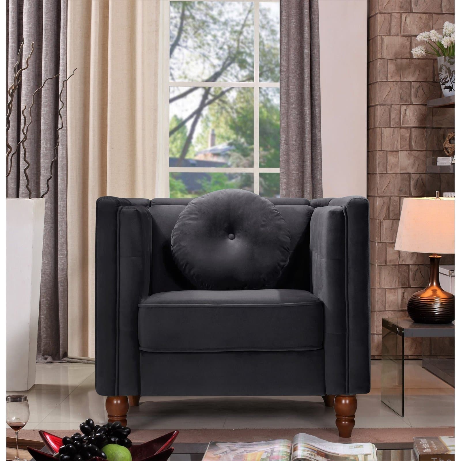 Roberta Velvet Elegant Armchair thumbnail 3