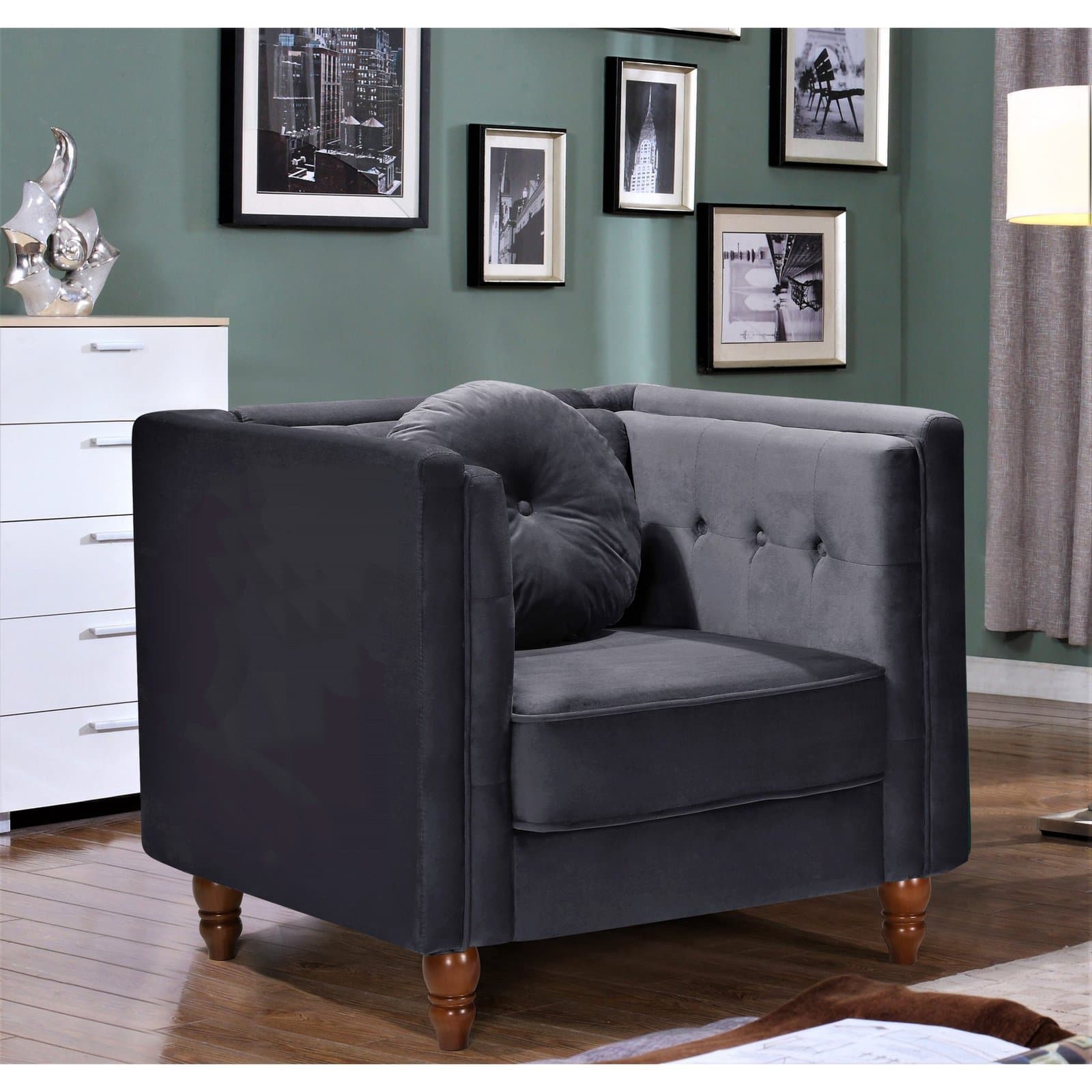 Roberta Velvet Elegant Armchair thumbnail 4