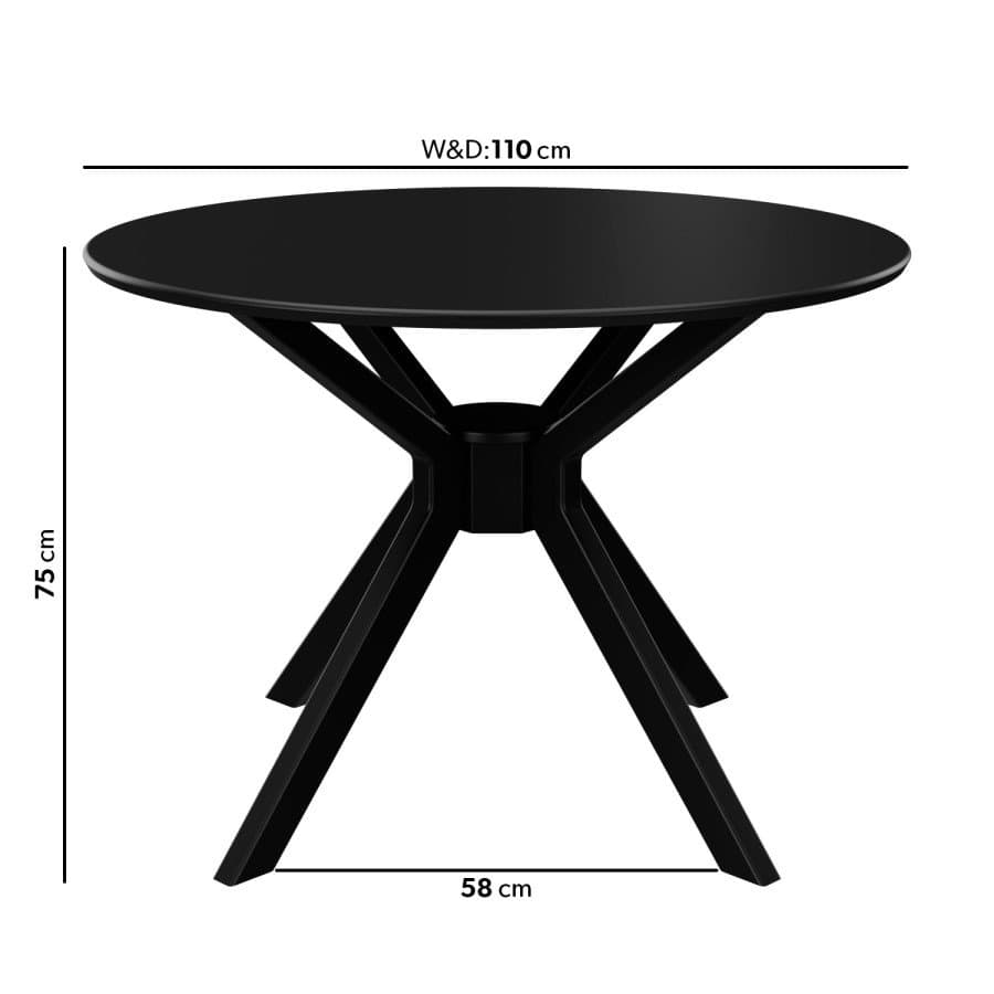 Round Black Dining Table Set thumbnail 3
