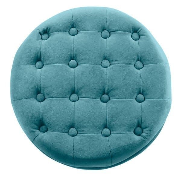 Round Button Tufted Storage Ottoman thumbnail 3