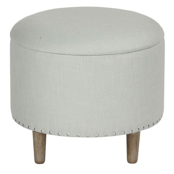 Round Linen Storage Ottoman thumbnail 1