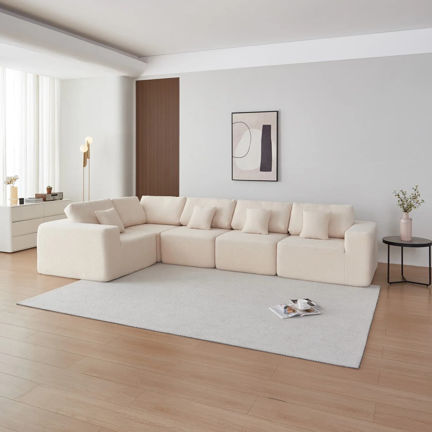 Sherpa Fabric 5 Seats Sofa thumbnail 5