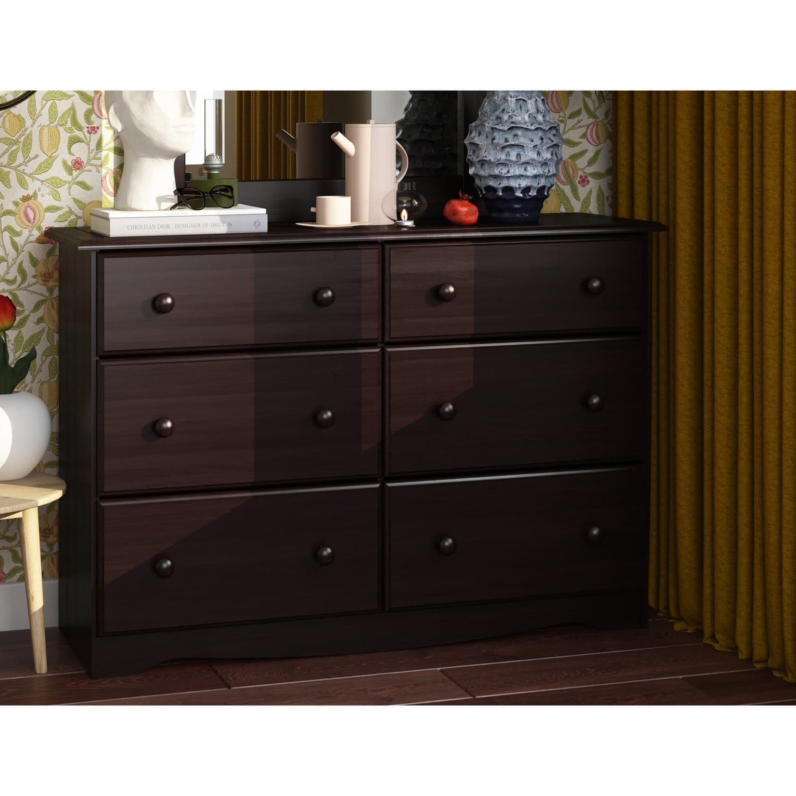 Solid Ply Wood 6-Drawer Double Dresser thumbnail 3