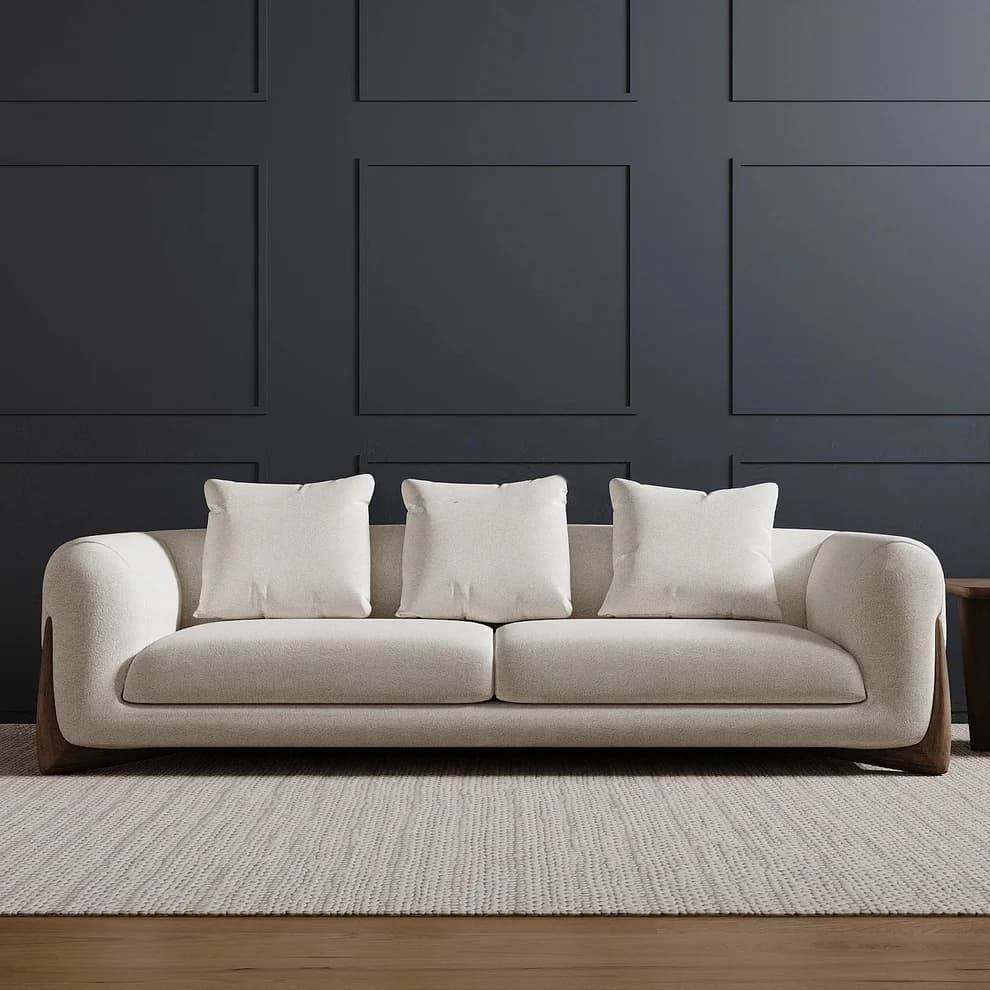 Solid Wood Leg Contemporary Sofa thumbnail 1