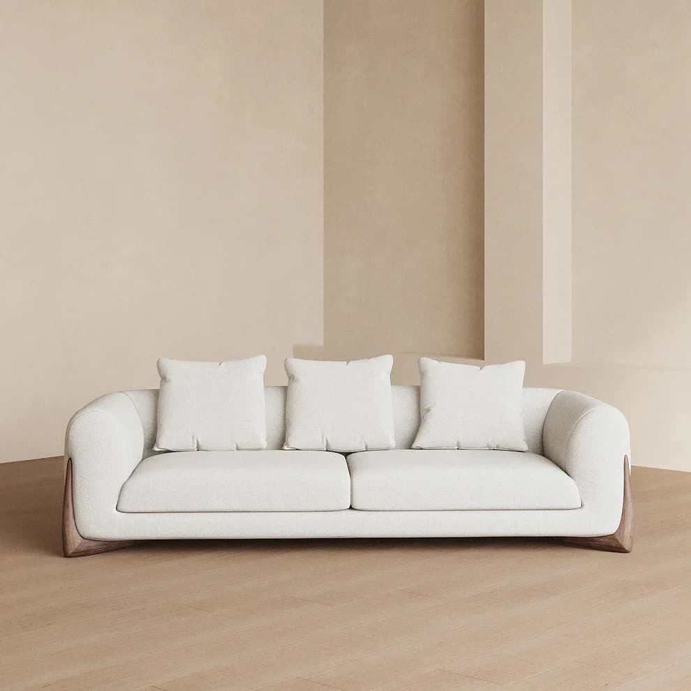 Solid Wood Leg Contemporary Sofa thumbnail 2