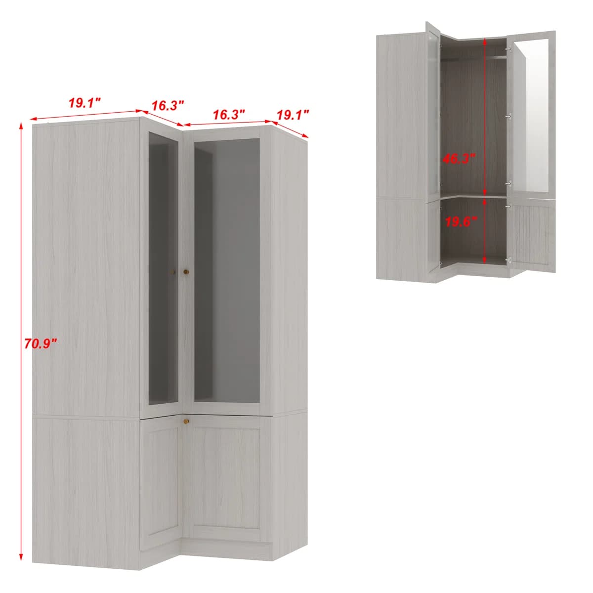 Solum Stylish Corner Wardrobe thumbnail 2