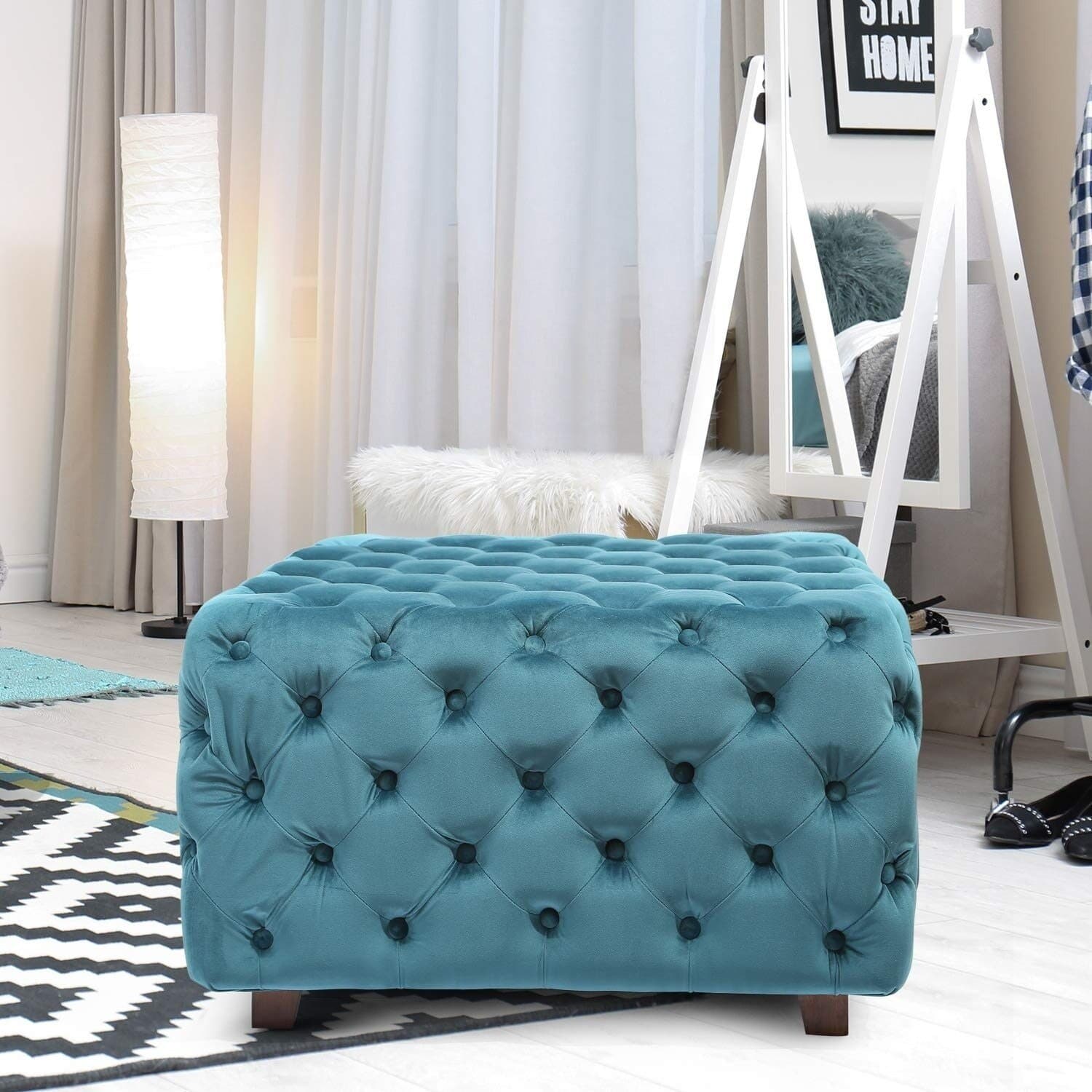 Square Tufted Fabric Bench furniture product