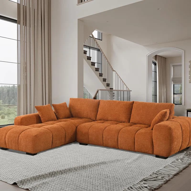 Swapan Modern Chenille Couch Sofa thumbnail 3