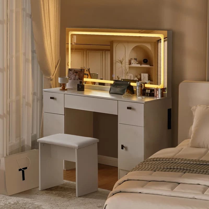 Taupe Dressing Table with Mirror furniture product
