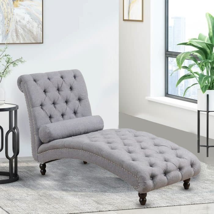 Tufted Nailhead Armless Chaise Lounge furniture product
