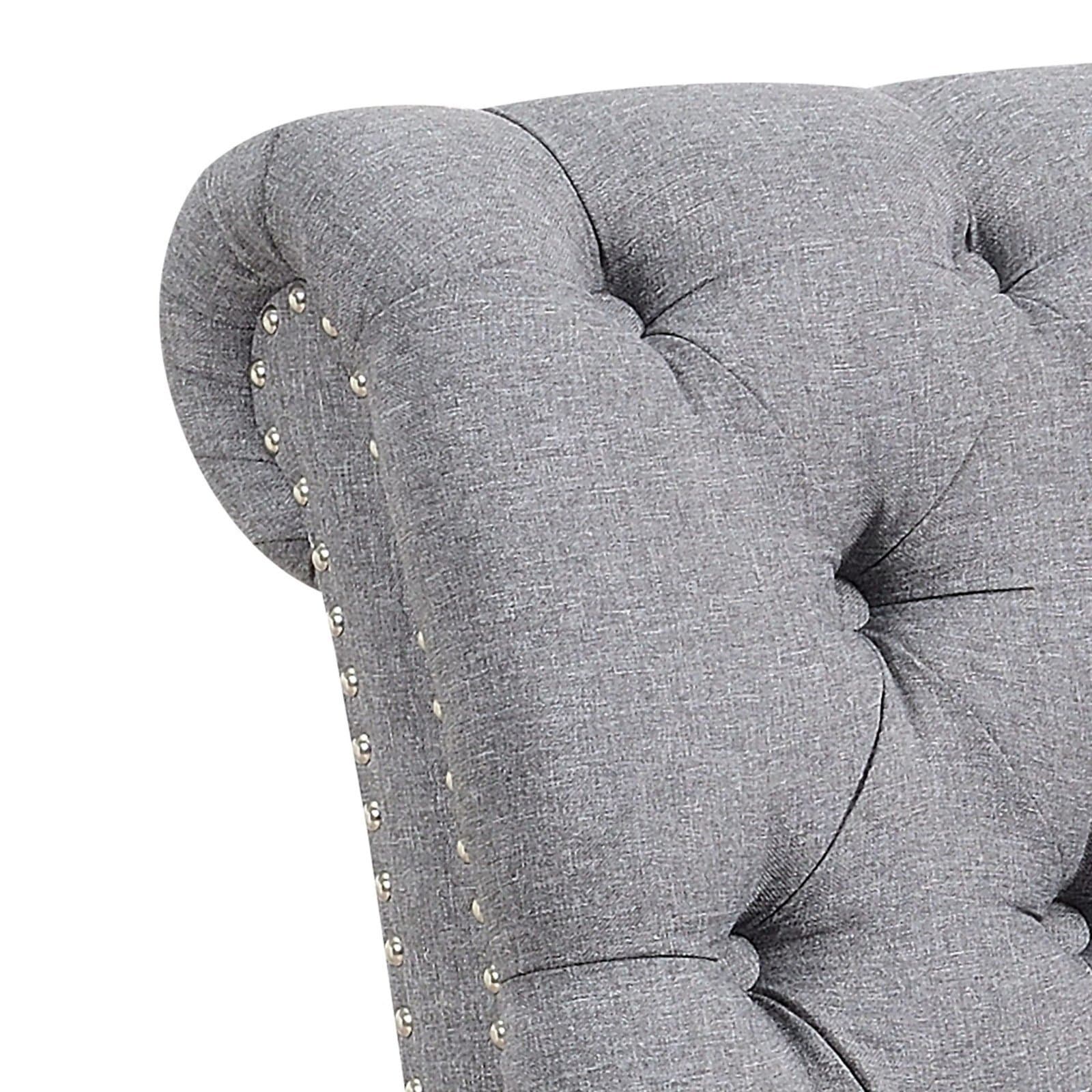 Tufted Nailhead Armless Chaise Lounge thumbnail 4