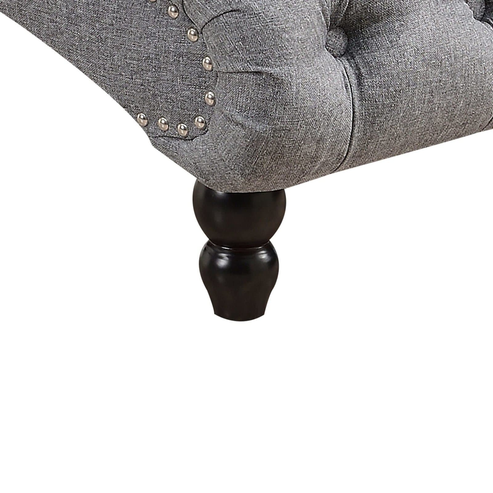 Tufted Nailhead Armless Chaise Lounge thumbnail 6