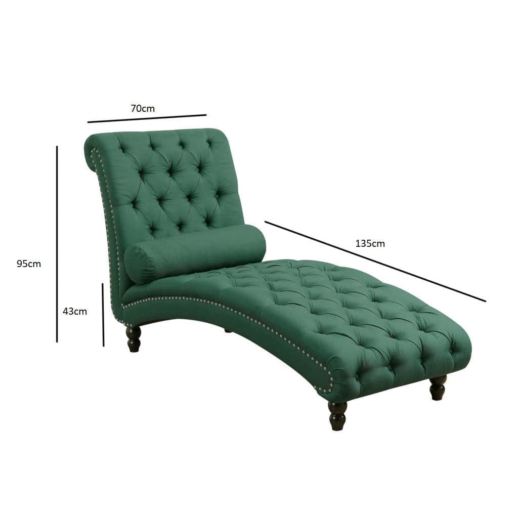 Tufted Nailhead Armless Chaise Lounge thumbnail 1