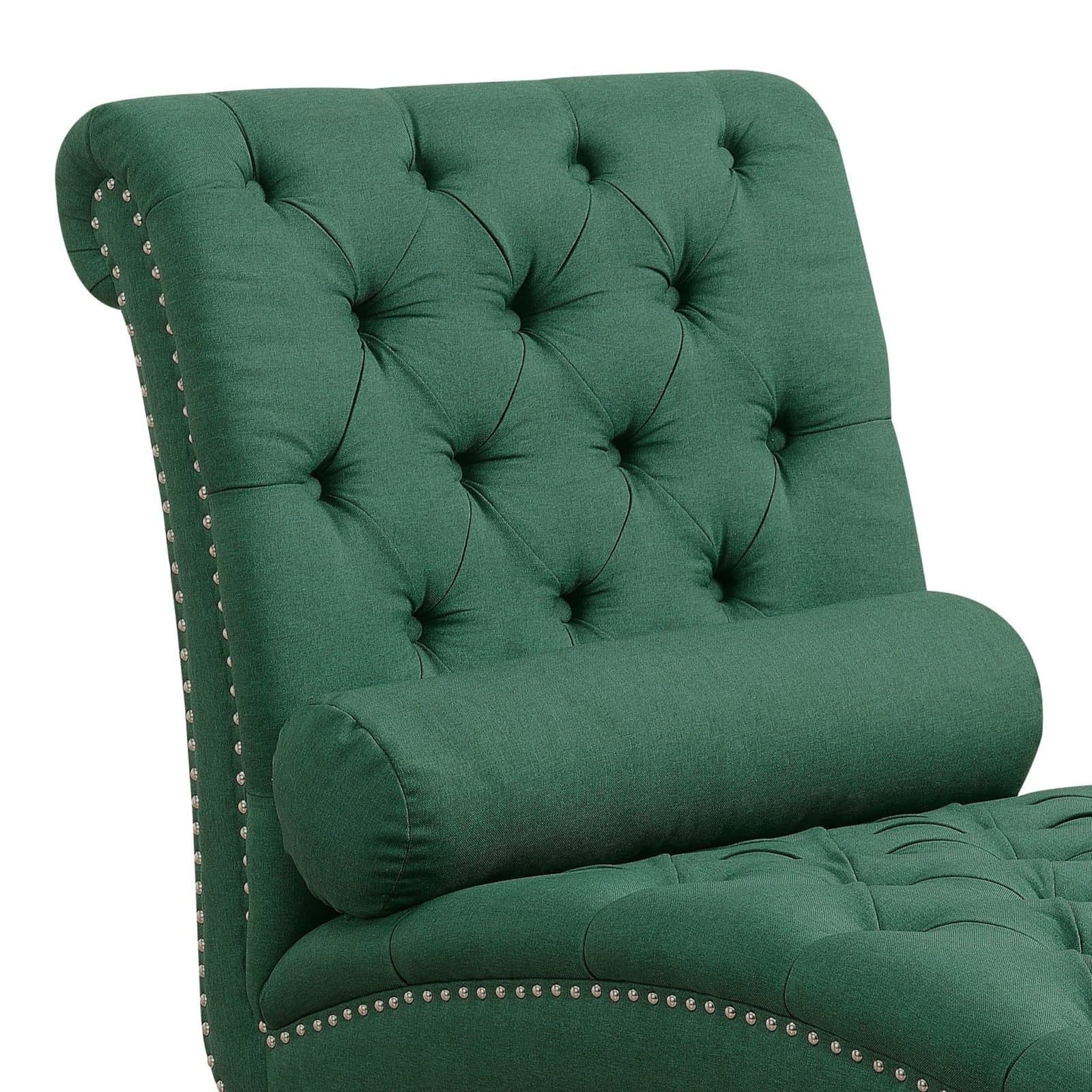 Tufted Nailhead Armless Chaise Lounge thumbnail 7