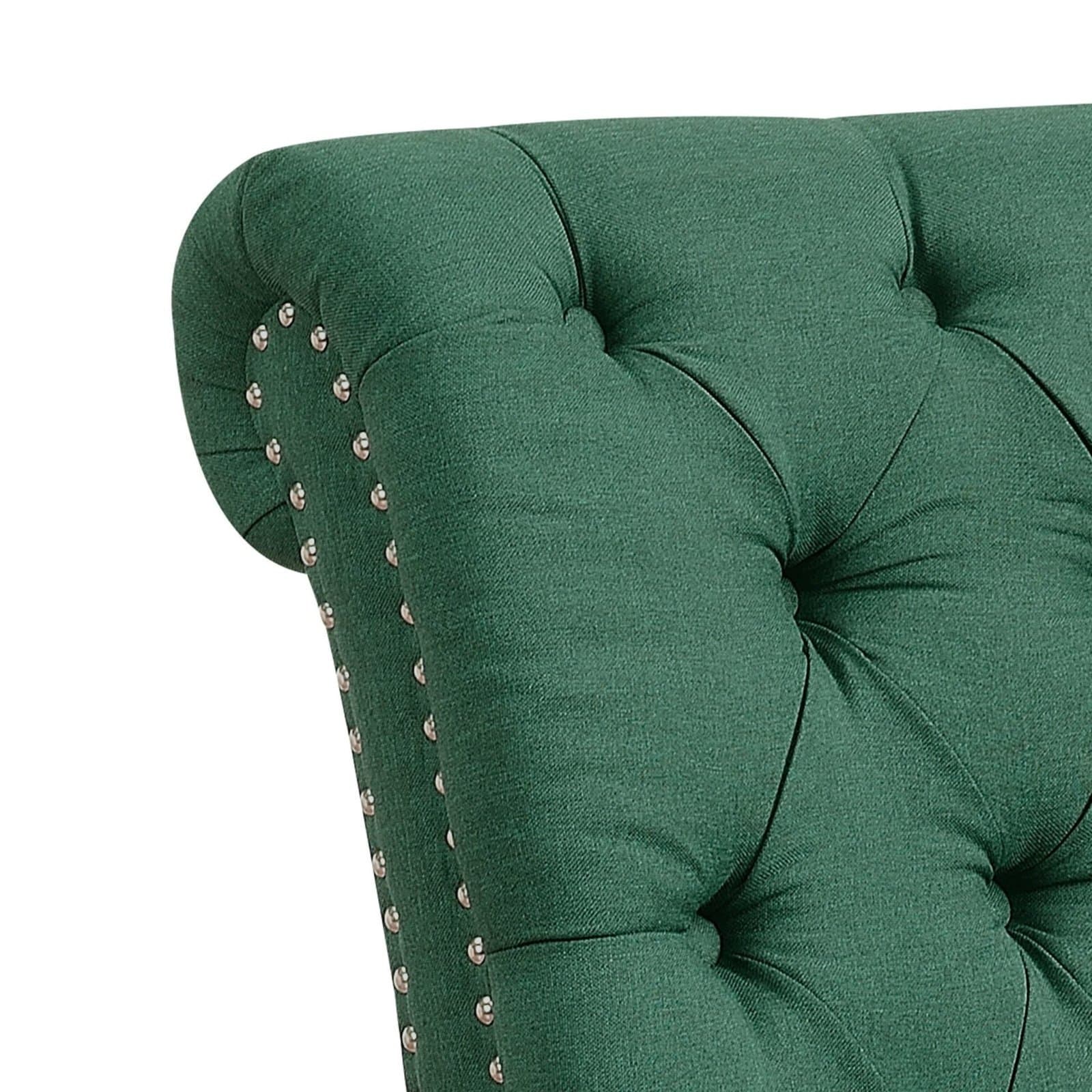 Tufted Nailhead Armless Chaise Lounge thumbnail 8