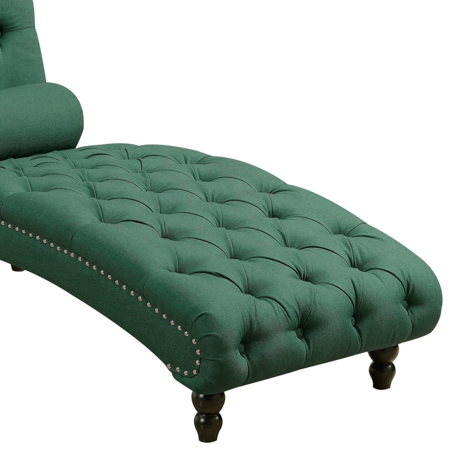 Tufted Nailhead Armless Chaise Lounge thumbnail 9