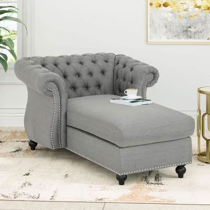 Tufted Rolled Arms Chaise Lounge thumbnail 2