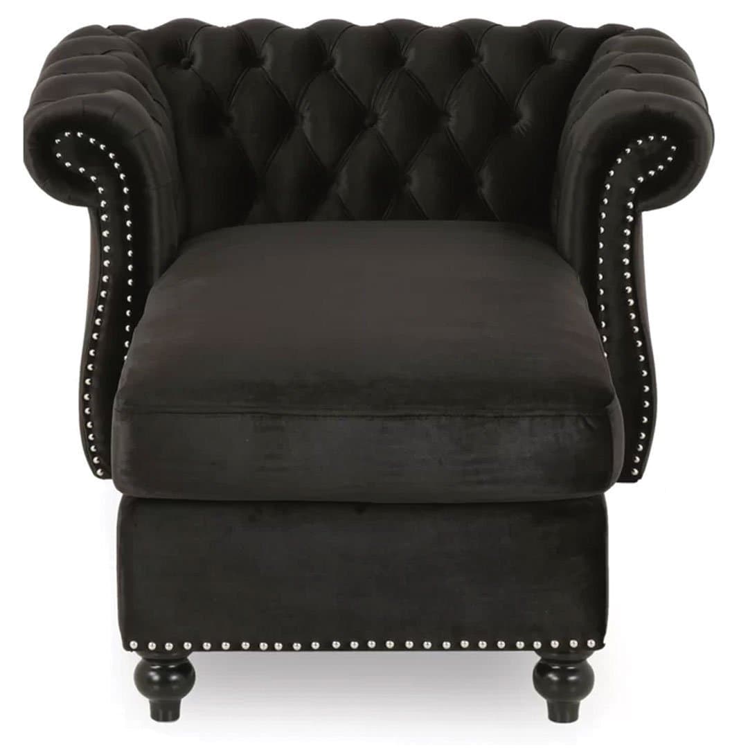 Tufted Rolled Arms Chaise Lounge thumbnail 1